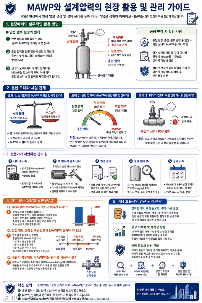 PSM 공정안전자료에서 MAWP와 Design Pressure의 차이 2 PSM 공정안전자료에서 MAWP와 Design Pressure의 차이 2 결과