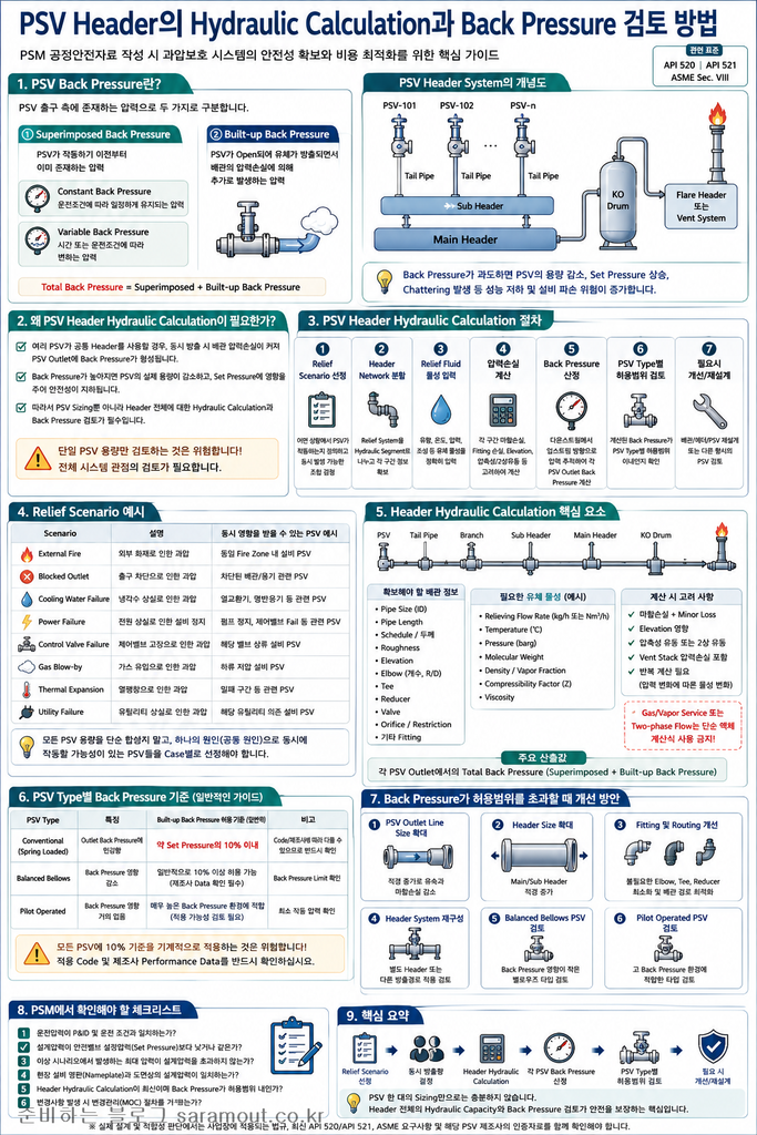 PSV Header의 Hydraulic Calculation과 Back Pressure 검토 방법 1 PSV Header의 Hydraulic Calculation과 Back Pressure 검토 방법 결과
