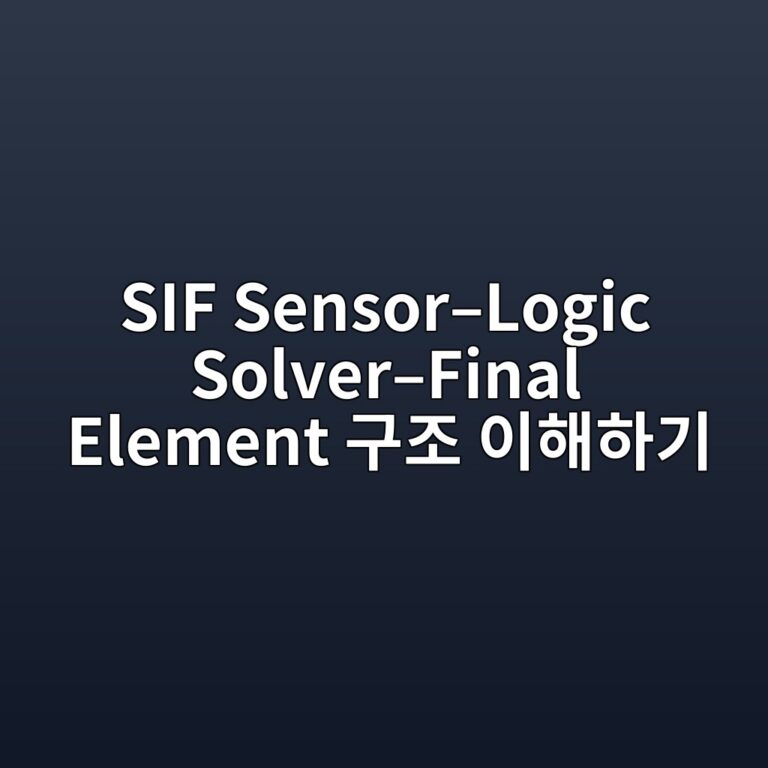 SIF Sensor–Logic Solver–Final Element 구조 이해하기 6 sif sensor logic solver final element eab5aceca1b0 ec9db4ed95b4ed9598eab8b0 1787744437